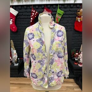 Mahogany floral‎ light weight soft button down shirt